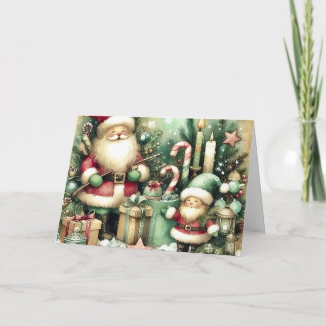 Classic Vintage Weihnachten Weihnachten und Elf Bl (Vorderseite)