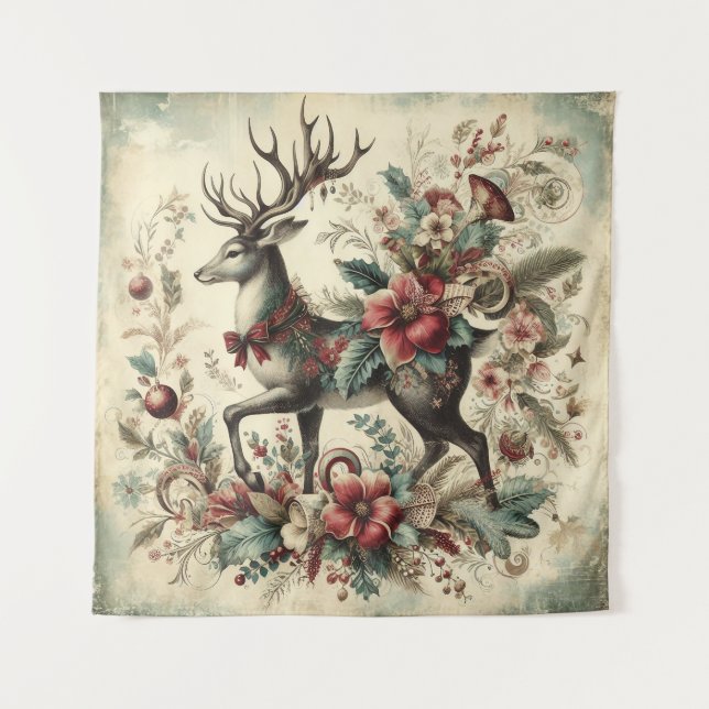 Classic Vintage Weihnachtsbände Wandteppich (Vorderseite)