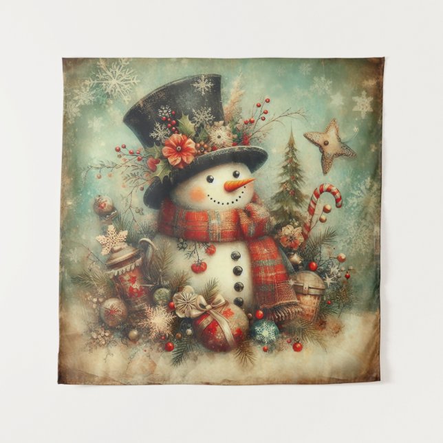 Classic Vintage Weihnachtsbände Wandteppich (Vorderseite)