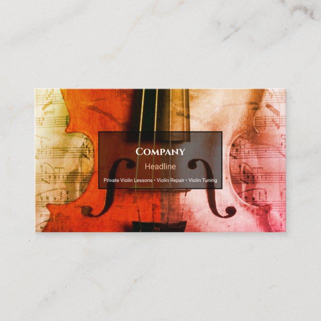 Classic Violin Business Card Visitenkarte (Vorderseite)