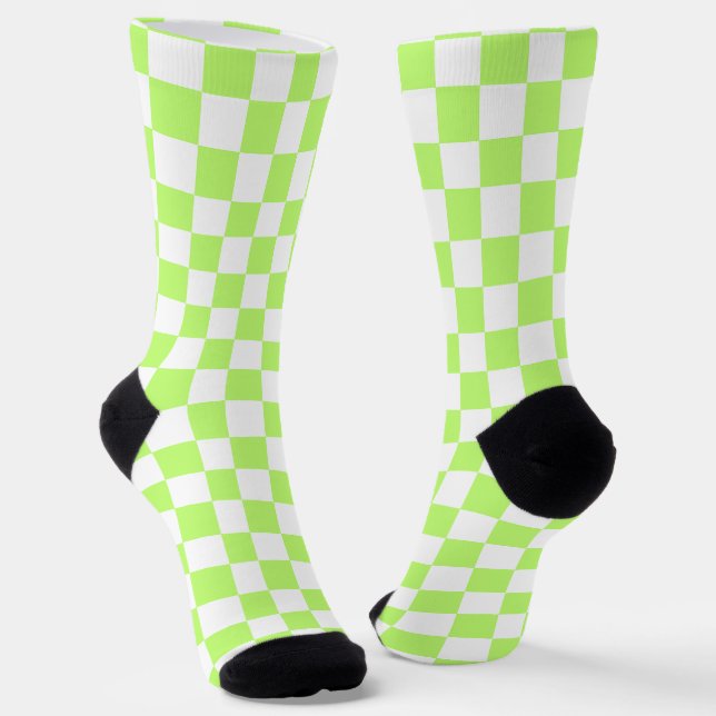 Classic visual lime checkerboard  socken (Gewinkelt)