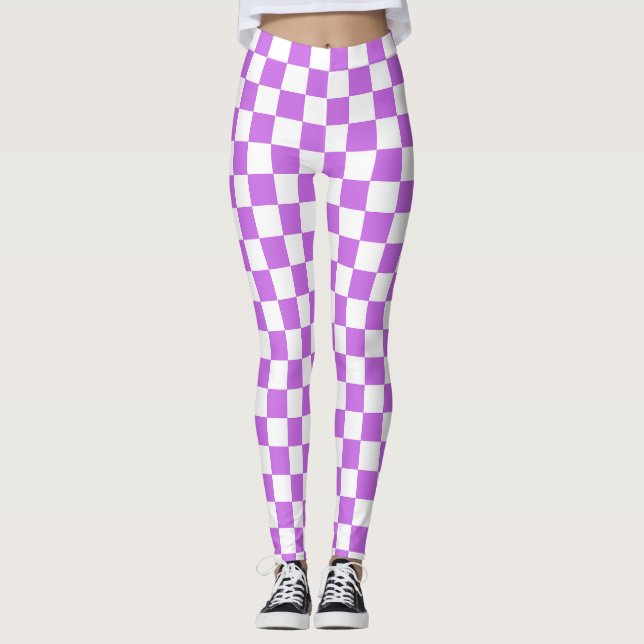 Classic visual magenta checkerboard  leggings (Vorderseite)