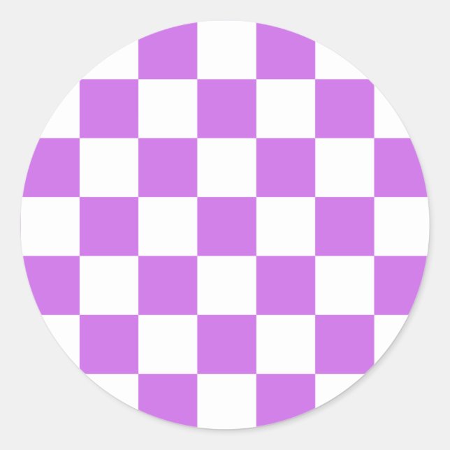 Classic visual magenta checkerboard  runder aufkleber (Vorderseite)