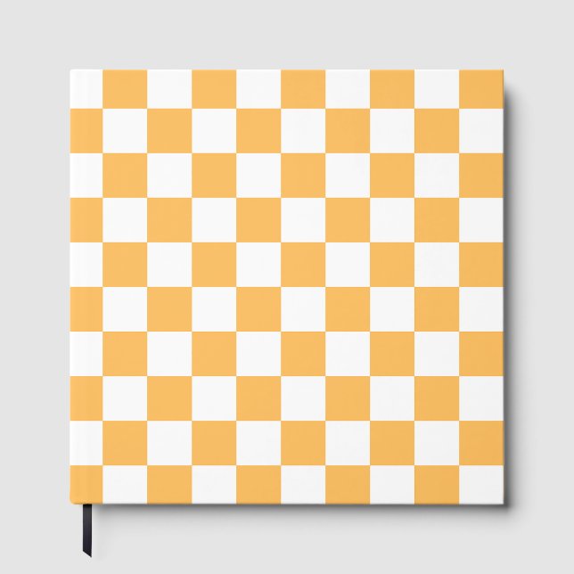 Classic visual peach checkerboard  gästebuch (Vorderseite)