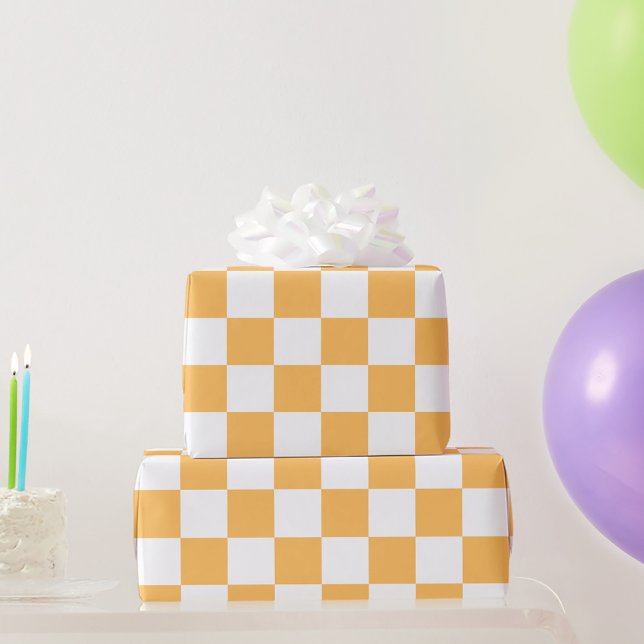 Classic visual peach checkerboard  geschenkpapier (Von Creator hochgeladen)