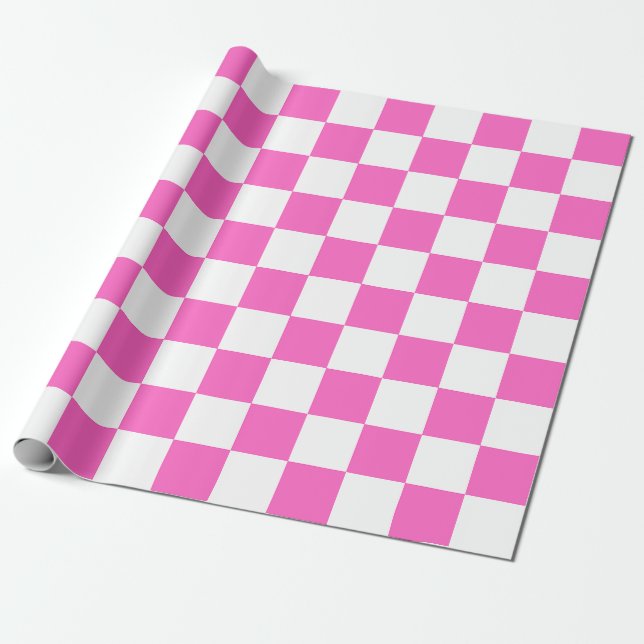 Classic visual pink checkerboard  geschenkpapier (Ungerollt)