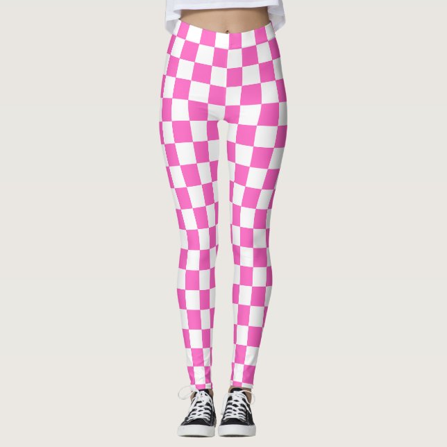 Classic visual pink checkerboard  leggings (Vorderseite)