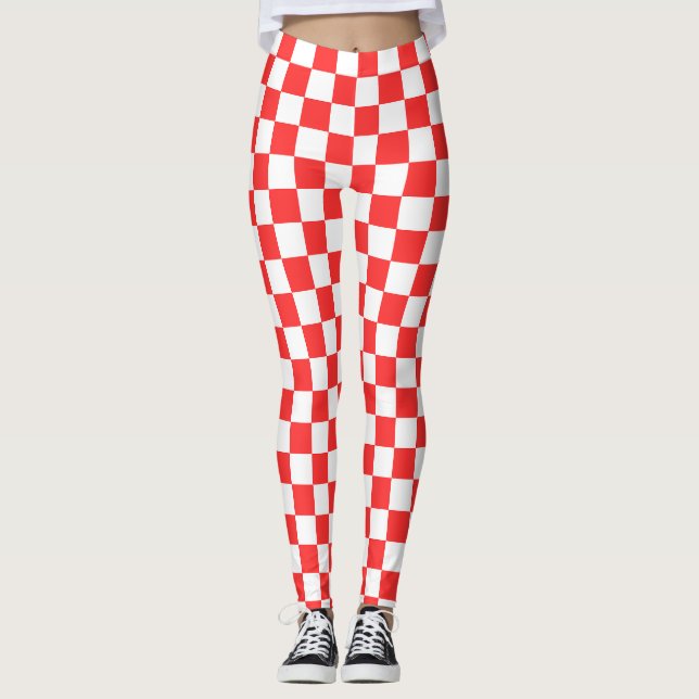 Classic visual red checkerboard  leggings (Vorderseite)