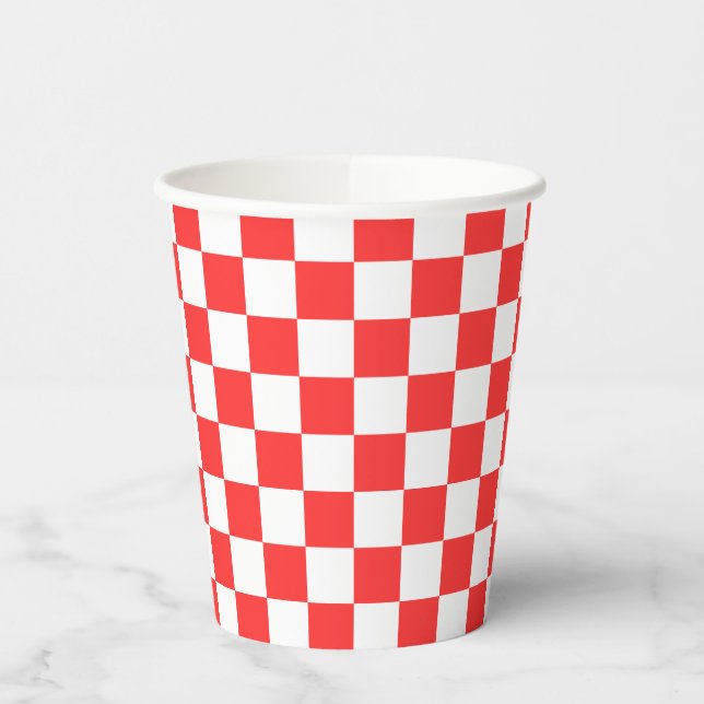 Classic visual red checkerboard  pappbecher (Links)