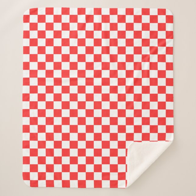Classic visual red checkerboard  sherpadecke (Vorderseite)