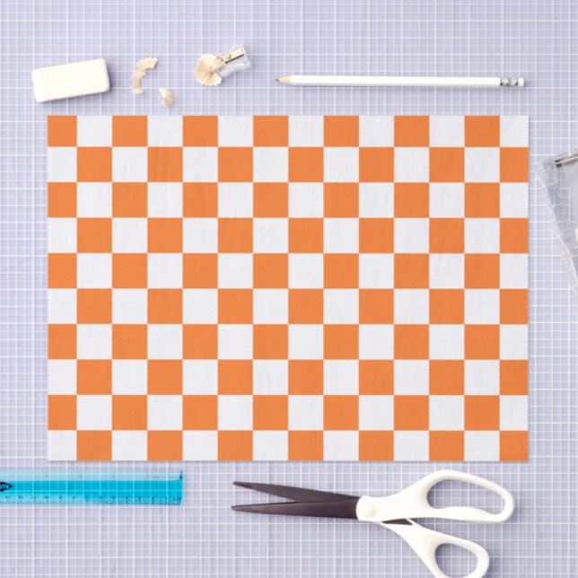 Classic visual salmon checkerboard  seidenpapier (Handwerk)