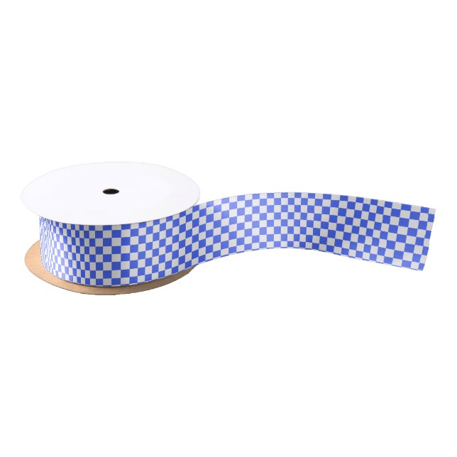 Classic visual sapphire checkerboard  satinband (Spule)