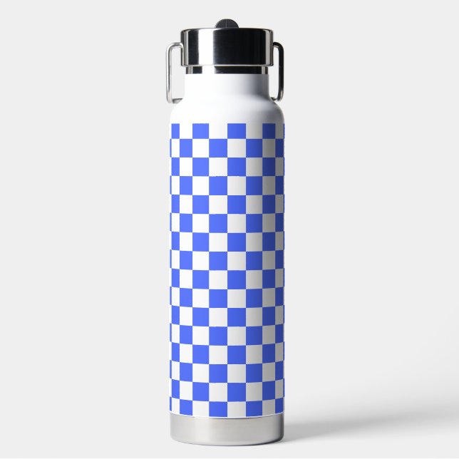 Classic visual sapphire checkerboard  trinkflasche (Vorderseite)