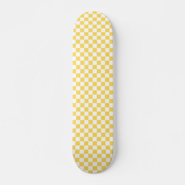 Classic visual yellow checkerboard  skateboard (Vorne)