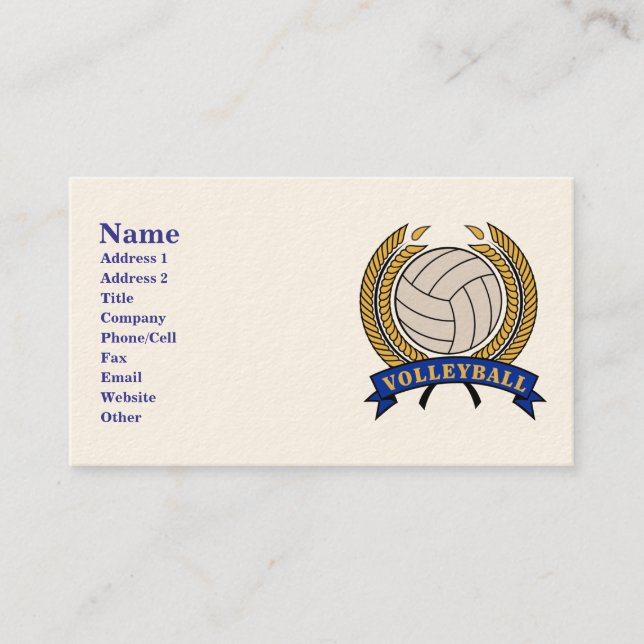 Classic Volleyball Design Business Cards Visitenkarte (Vorderseite)