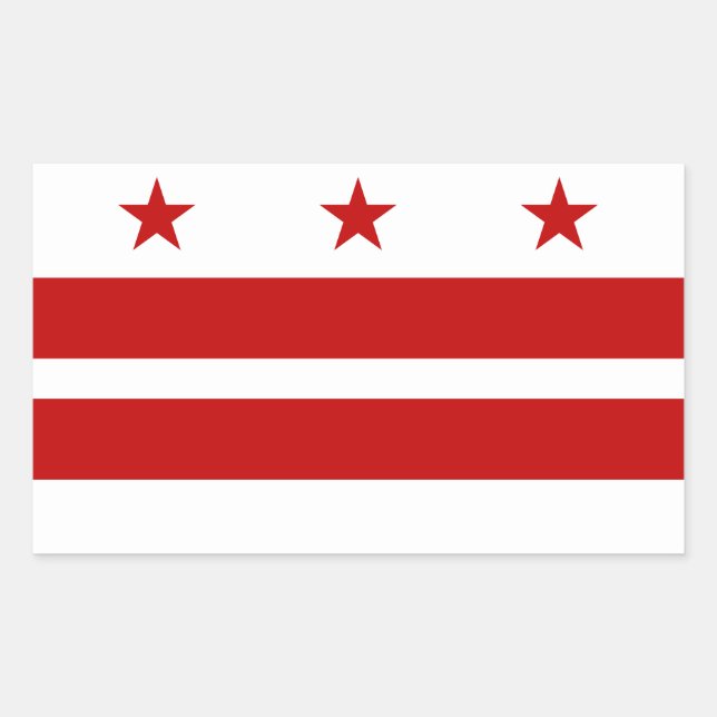 Classic Washington D.C. Flag Rechteckiger Aufkleber (Vorderseite)