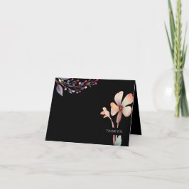 Classic Watercolor Blue Blätter Floral Dankeskarte