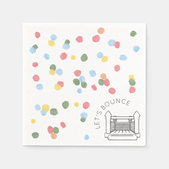 Classic Watercolor Dots Bounce House Papier Napkin Serviette (Vorderseite)