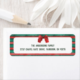 Classic Watercolor Red Bow & Stripes Christmas 