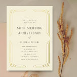 Classic Wedding Anniversary Gold Foil Einladung<br><div class="desc">Eine schöne und klassische Einladung mit Cremes und Goldfolienelementen. Ideal für eine feierliche und elegante Hochzeit mit einer Art Deko Drehung.</div>