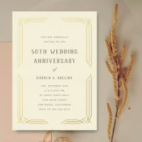 Classic Wedding Anniversary Gold Foil Einladung