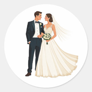 Classic Wedding Couple Sticker
