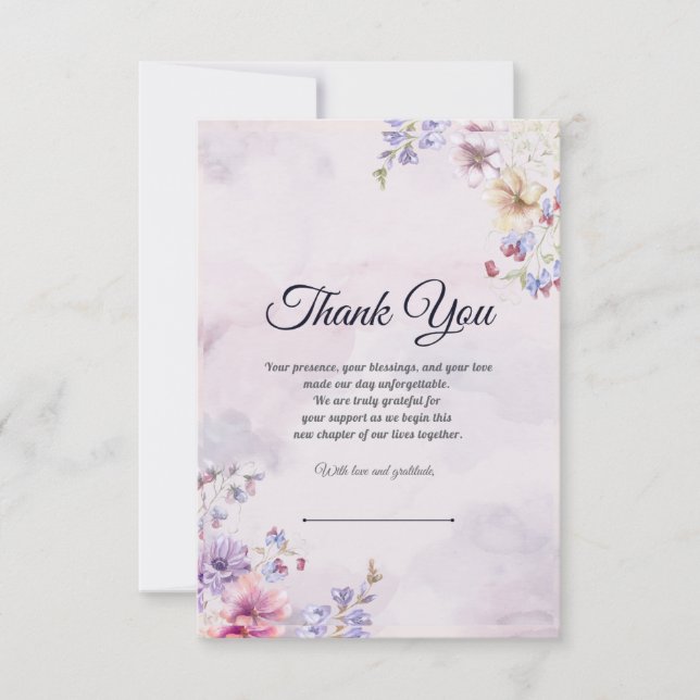 Classic Wedding Dankeschön Card für Gäste Dankeskarte (Vorderseite)