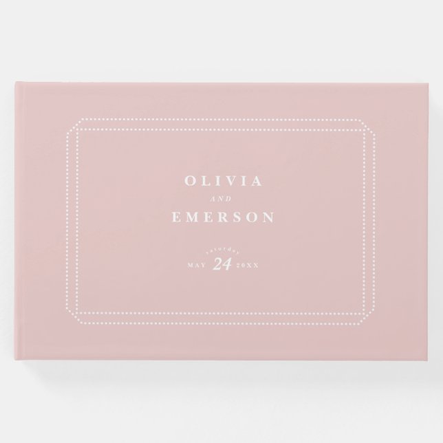 Classic Wedding Guestbook rosa Gästebuch (Vorderseite)