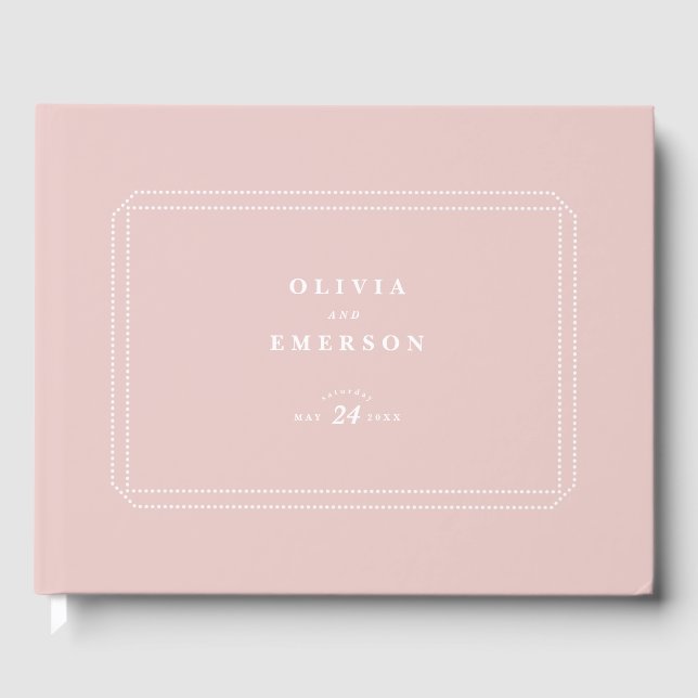 Classic Wedding Guestbook rosa Gästebuch (Vorderseite)