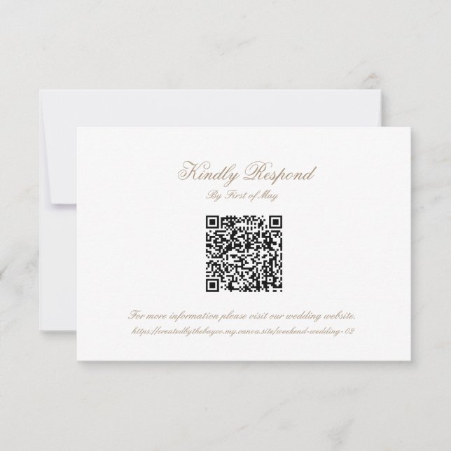 Classic Wedding Monogram Crest QR code RSVP Card (Vorderseite)