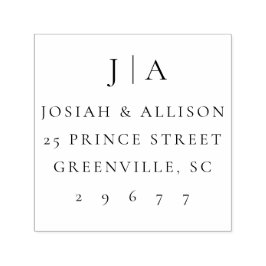 Classic Wedding Monogram Rücksendeadresse Permastempel