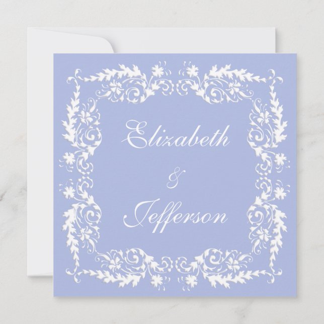 Classic Wedgewood Blue 2 Faire-part de mariage (Dos)