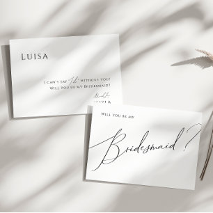 Classic Whimsical Script Bridesmaid Vorschlag Card Einladung