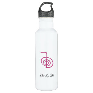 Classic White Cho Ku Rei Reiki Wasserflasche Edelstahlflasche
