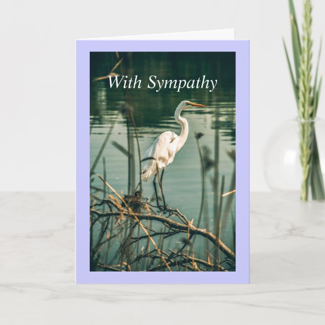 Classic White Egret Shore Bird Naturschutz Karte (Vorderseite)