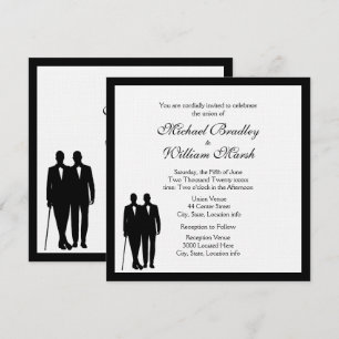 Classic White Gay Faire-part de mariage