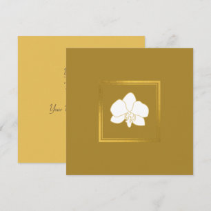 Classic White Gold Blume Elegantes Goldenes Paradi Dankeskarte