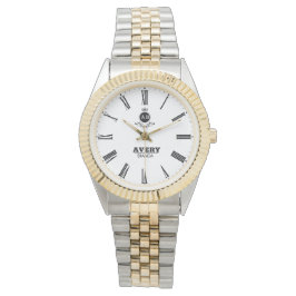 Classic White Personalized Roman Numerals Custom Armbanduhr