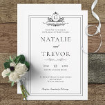 Classic White Wedding Invitation Einladung<br><div class="desc">This wedding invitation is part of the Classic White Wedding Invitation and Suite cards created by Simply Farmhouse Press. Its timeless elegance is ideal for a formal wedding, but can also be used for a semi-formal or casual gathering. Complete with the groom’s family monogram, this invitation suite is understated and...</div>