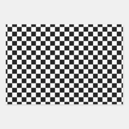 Classic White with Black Square Pattern Style Geschenkpapier Set
