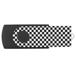 Classic White with Black Square Pattern USB Stick