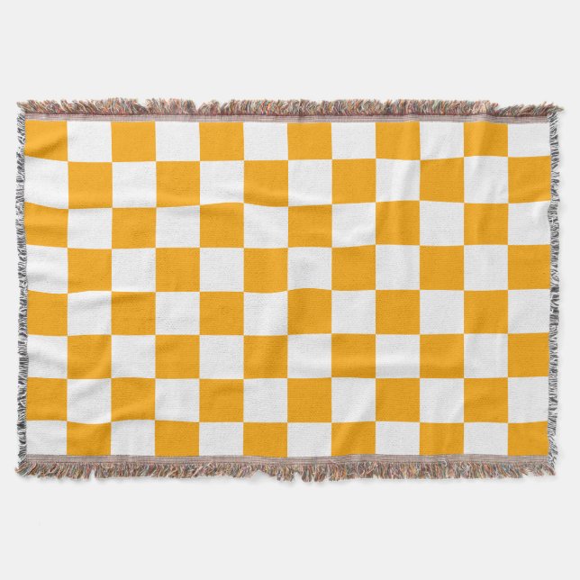 Classic White with Orange Square Style Decke (Vorderseite)