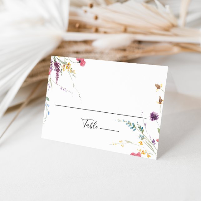 Classic Wild Colorful Floral Wedding Platzkarte (Von Creator hochgeladen)