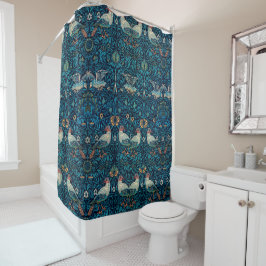 Classic William Morris Erdbeere Retro Navy blau Duschvorhang