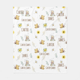 CLASSIC WINNIE BEAR BABYNAME KEEPSAKE BLANKET FLEECEDECKE