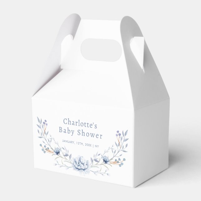 Classic Winter Blue Wilflower Blumenblütendusche Geschenkschachtel (Vorderseite)