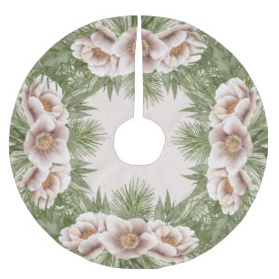 Classic Winter Blush Pink Blütenrock Polyester Weihnachtsbaumdecke