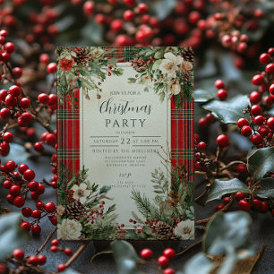 Classic Winter Florals Weihnachten Einladung