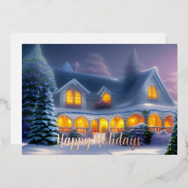 Classic Winter Home Joyeux Vacances Affaires (Recto/Verso)