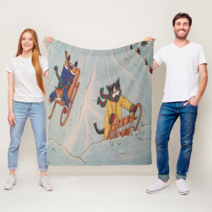 Classic Winter Weihnachtsgeschenk Katzen Fleecedecke